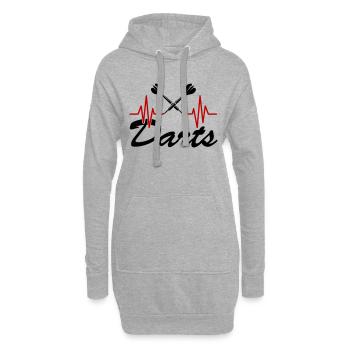 darts 01 - Hoodie-Kleid - Grau meliert - Vorne