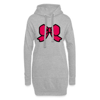 Schleife mit rotem Band - Hoodie-Kleid - Grau meliert - Vorne