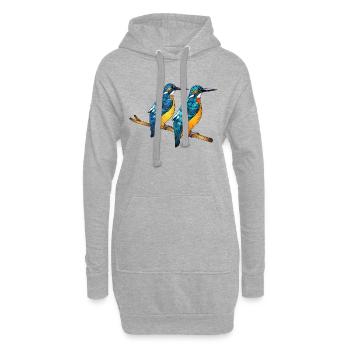 Bunte Vögel - Hoodie-Kleid - Grau meliert - Vorne