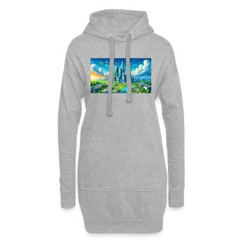 Ville futuriste - Sweat-shirt à capuche long Femme - gris chiné - Devant