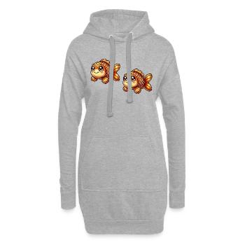 Bande dessinée Poisson rouge 2 - Sweat-shirt à capuche long Femme - gris chiné - Devant