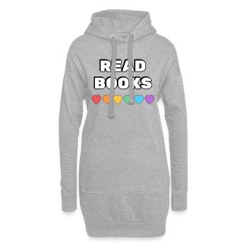 Lire des livres Rainbow Hearts - Sweat-shirt à capuche long Femme - gris chiné - Devant