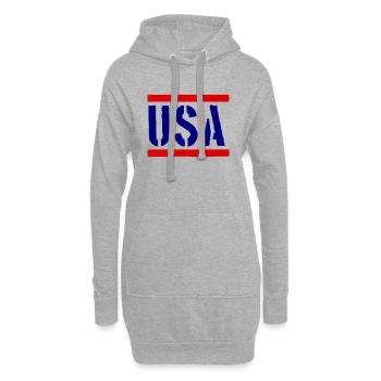 Logo des États-Unis - Slogan - États-Unis d’Amérique - Sweat-shirt à capuche long Femme - gris chiné - Devant