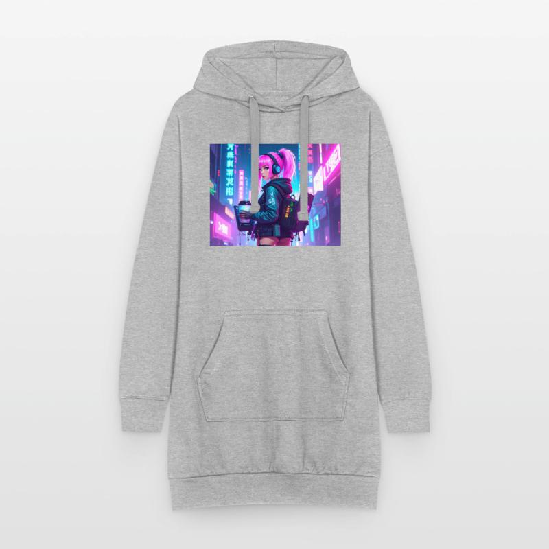 Cyber DJ Coder – Beats, Bytes & Blinks Hoodie-Kleid