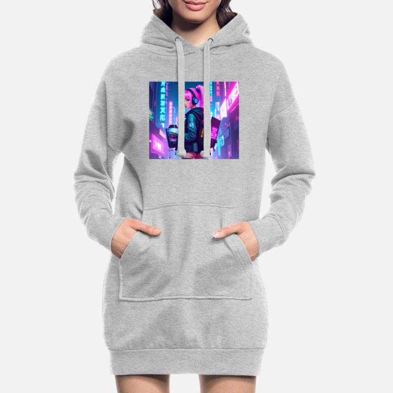 Cyber DJ Coder – Beats, Bytes & Blinks Hoodie-Kleid
