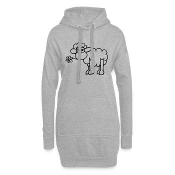 Verliebtes Schaf - Sweat-shirt à capuche long Femme - gris chiné - Devant