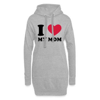 I Love My Mom - Hoodie-Kleid - Grau meliert - Vorne