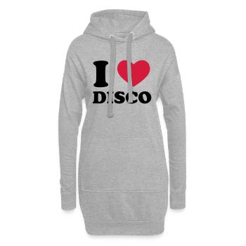 I Love Disco - Hoodie-Kleid - Grau meliert - Vorne