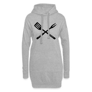 Grill - barbecue - Hoodie Dress - heather grey - Front