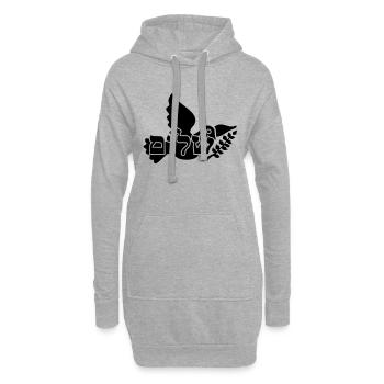 Shalom et de la colombe / shalom 'n dove (1c) - Sweat-shirt à capuche long Femme - gris chiné - Devant