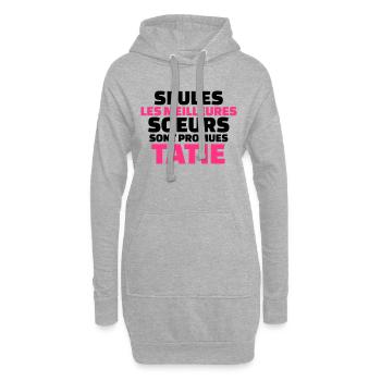 seules les meilleures soeurs sont promues tatie - Sweat-shirt à capuche long Femme - gris chiné - Devant