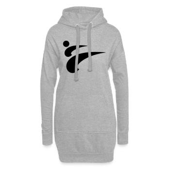 taekwondo kick - Hoodie-Kleid - Grau meliert - Vorne