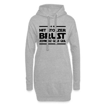 Mir stolzer Brust - Hoodie-Kleid - Grau meliert - Vorne