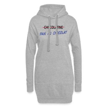 Pain au chocolat - Sweat-shirt à capuche long Femme - gris chiné - Devant