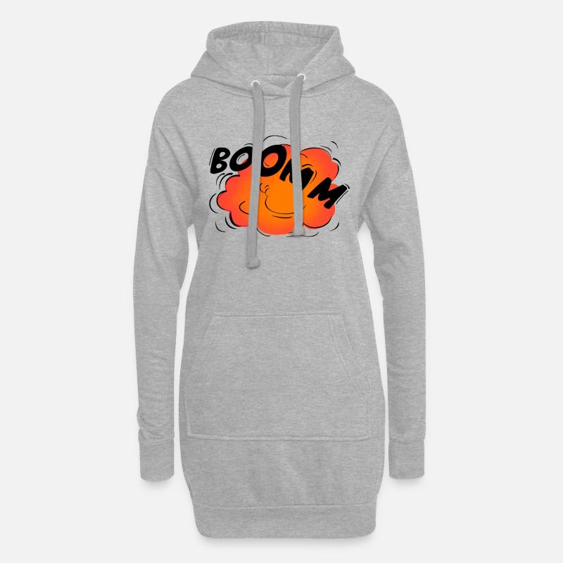 Explosion - Hoodie-Kleid - Grau meliert