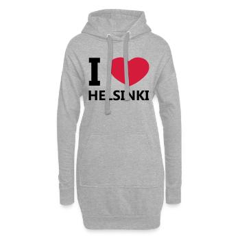 Ich liebe Helsinki - Hoodie-Kleid - Grau meliert - Vorne