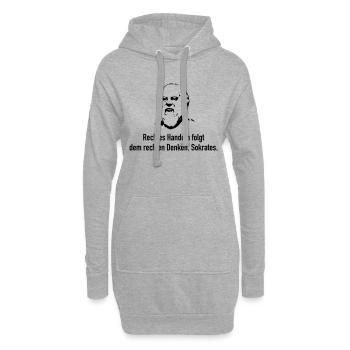 Sokrates: Rechtes Handeln folgt dem rechten Denke - Hoodie-Kleid - Grau meliert - Vorne