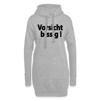 vorsicht_bissig - Hoodie-Kleid - Grau meliert - Vorne