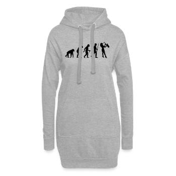 Saxophone Spielerin - Hoodie-Kleid - Grau meliert - Vorne