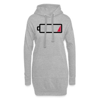 Batterie leer - Keine Energie - Müde - Aufladen - Hoodie-Kleid - Grau meliert - Vorne