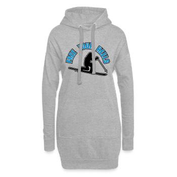 libérer vos talons pour - Sweat-shirt à capuche long Femme - gris chiné - Devant