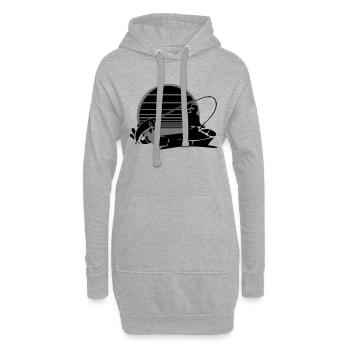 Angeln - Hoodie-Kleid - Grau meliert - Vorne