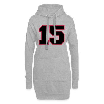 Number15 - Sweat-shirt à capuche long Femme - gris chiné - Devant