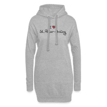 i_love_st_peter_ording__f2 - Hoodie Dress - heather grey - Front