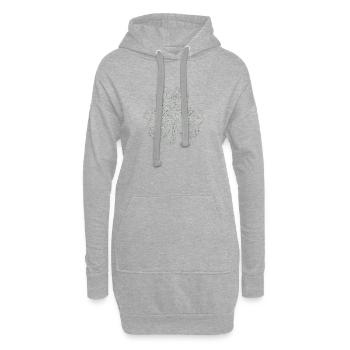 Trèfle à quatre feuilles cadeau Irlande Mandala - Sweat-shirt à capuche long Femme - gris chiné - Devant