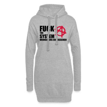 fuck_the_system_2 - Hoodie-Kleid - Grau meliert - Vorne