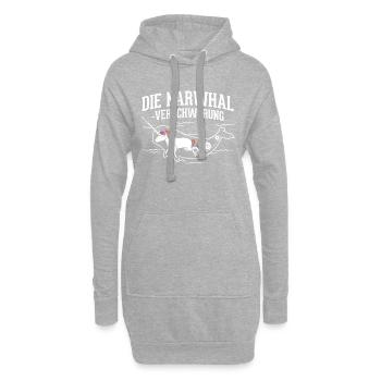 Narwhal Conspiracy - Sweat-shirt à capuche long Femme - gris chiné - Devant