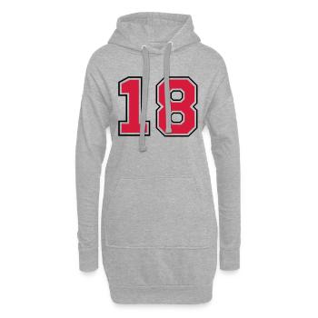 18__f2 - Hoodie-Kleid - Grau meliert - Vorne