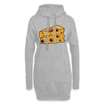 Monstre au fromage - Sweat-shirt à capuche long Femme - gris chiné - Devant