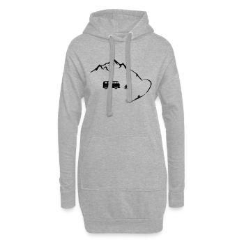 vie Surfer - Sweat-shirt à capuche long Femme - gris chiné - Devant