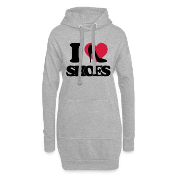 I love shoes - Hoodie-Kleid - Grau meliert - Vorne
