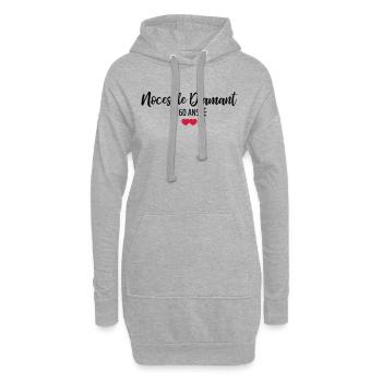 noces de Diamant - Sweat-shirt à capuche long Femme - gris chiné - Devant