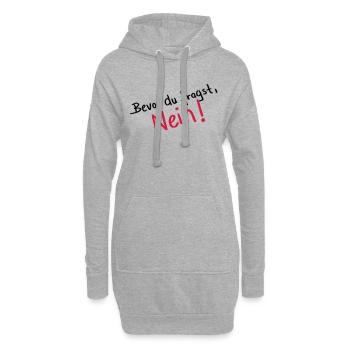 bevor_du_fragst_nein__f2 - Hoodie-Kleid - Grau meliert - Vorne