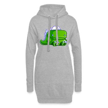 Rimbo le petit dinosaure - Sweat-shirt à capuche long Femme - gris chiné - Devant