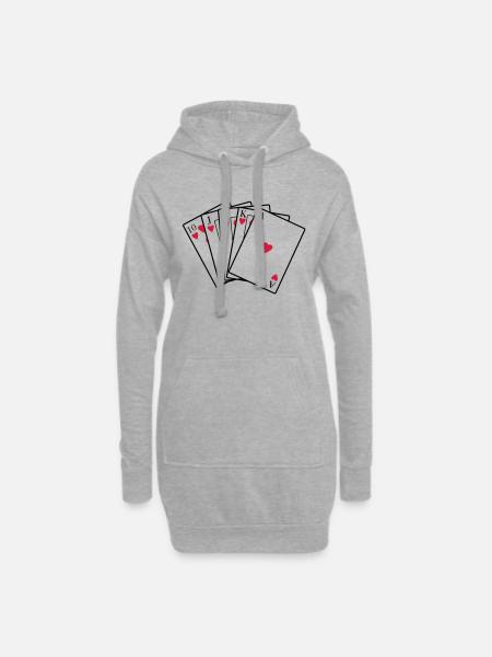 Royal Flush - Hoodie Dress - heather grey
