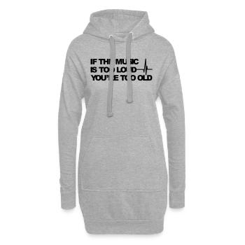 Wenn die Musik zu laut ist - Hoodie-Kleid - Grau meliert - Vorne