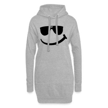 cool_smily_f1 - Sweat-shirt à capuche long Femme - gris chiné - Devant