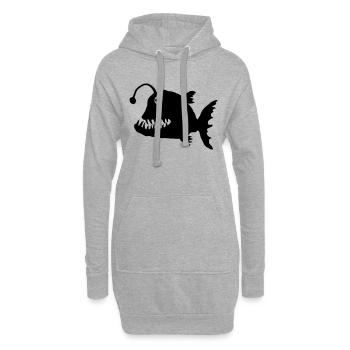 Tiefseefisch - Hoodie-Kleid - Grau meliert - Vorne