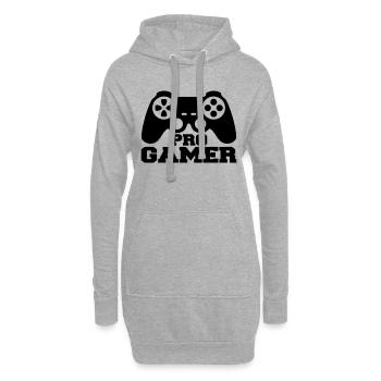 Pro Gamer Logo - Hoodie-Kleid - Grau meliert - Vorne