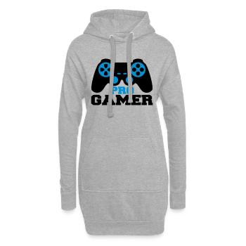 Pro Gamer Logo - Hoodie-Kleid - Grau meliert - Vorne