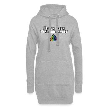 Heiden gegen Hass - Hoodie-Kleid - Grau meliert - Vorne