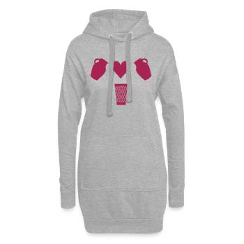 Bembel Love - Apfelwein und Geripptes - Hoodie-Kleid - Grau meliert - Vorne