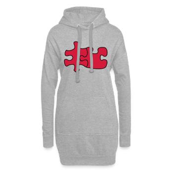 puzzle1 - Hoodie-Kleid - Grau meliert - Vorne