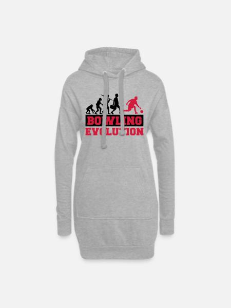 Bowling Evolution - Hoodie-Kleid - Grau meliert