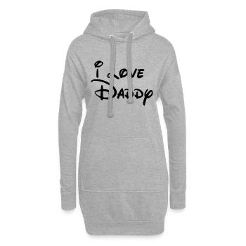 i-love-daddy - Hoodie Dress - heather grey - Front