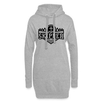 skipper_design_an1 - Sweat-shirt à capuche long Femme - gris chiné - Devant